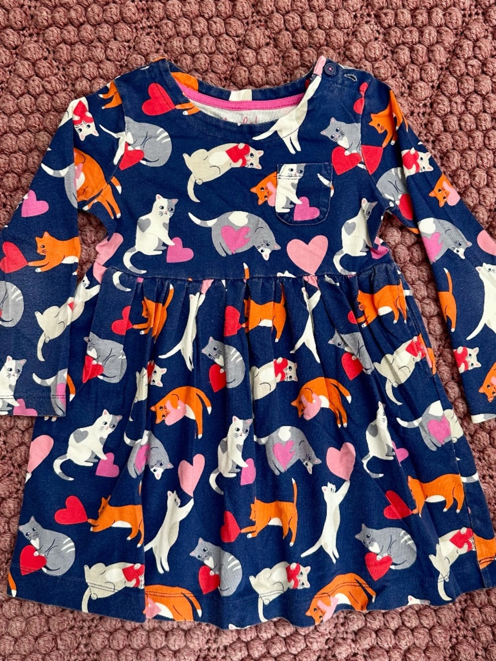 Mini Boden Blue Cat Dress